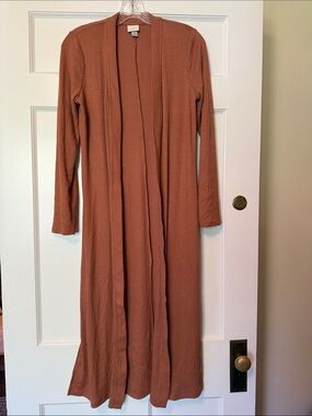 a new day Long Ribbed Open-Front Cardigan